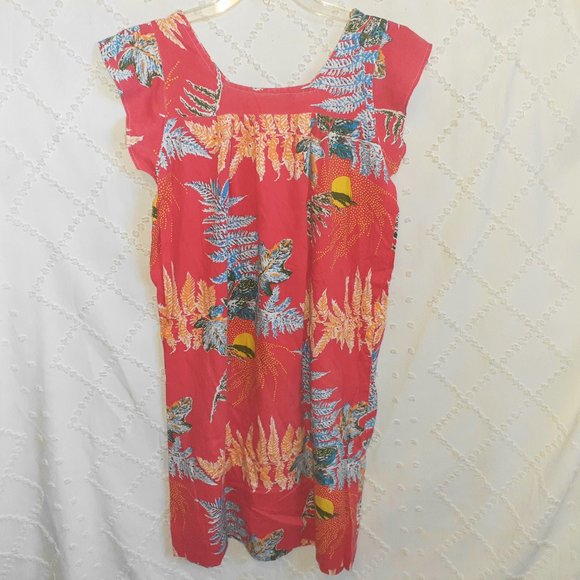 HANDMADE HAWAIIAN MUMU HOUSE DRESS VINTAGE KAFTAN BEACH LOUNGER-WOMENS S/M/L - Picture 3 of 3
